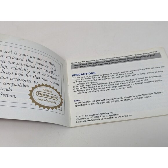 Dragon Warrior (NES Nintendo, 1989) Manual Only VTG - Picture 4 of 6